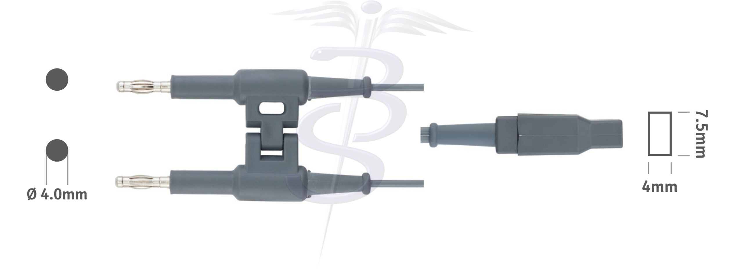 Cable Bolton-230 Bipolar 4.0mm Twin Pin Generator Connector to fit Euro Forceps - Bolton Surgical