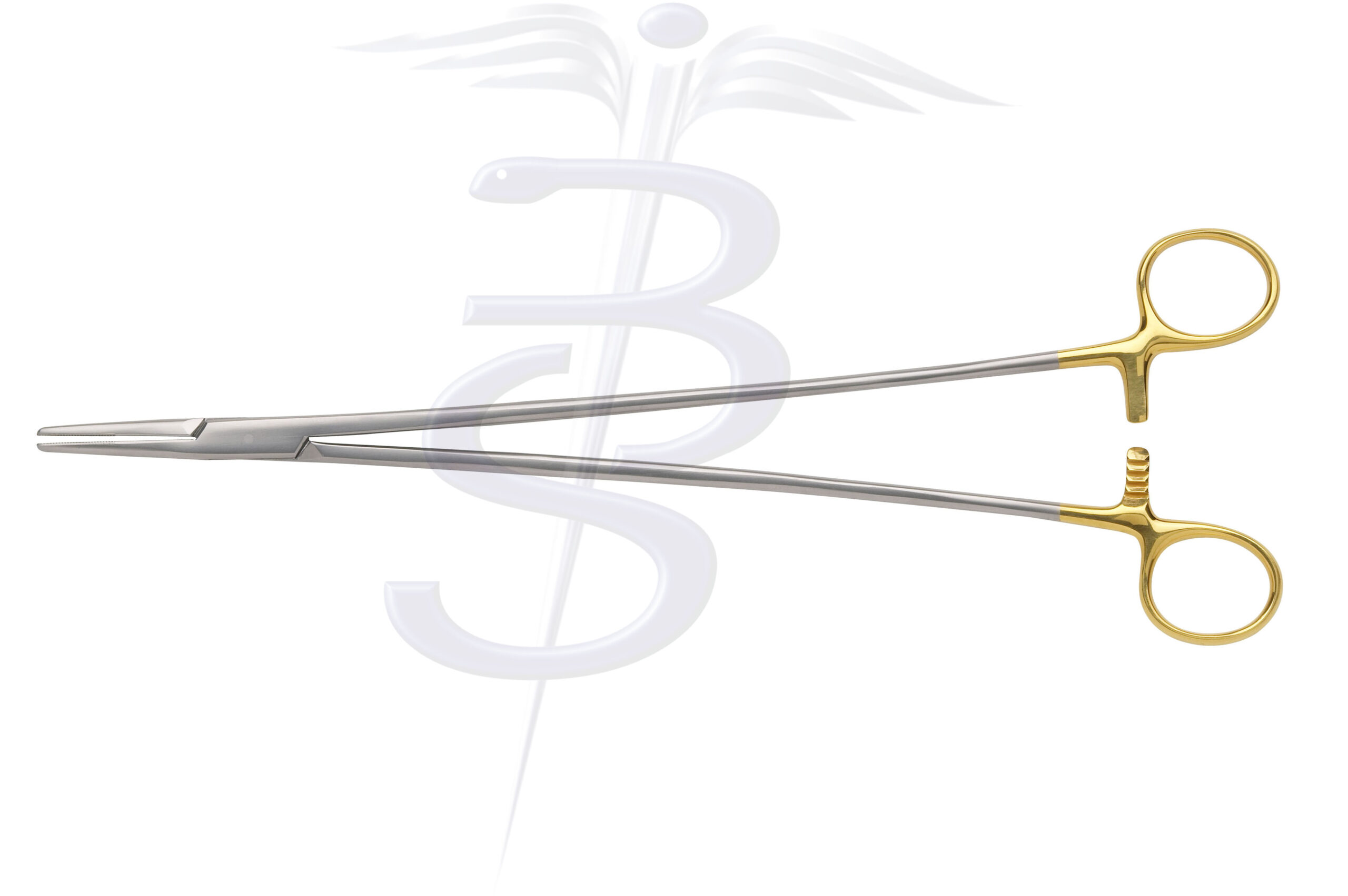 Wangensteen Needle Holder with Long Tungsten Carbide Jaws (Serration Pitch 0.5mm for Suture Size 5 to 4/0) - Bolton Surgical
